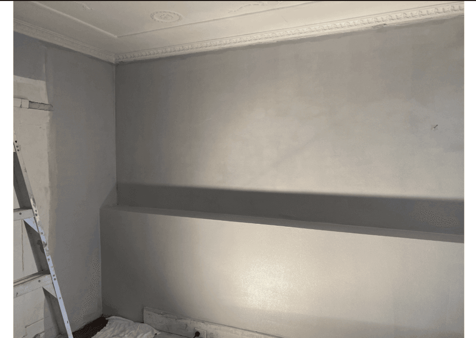 Grey waterproofing membrane coating basement walls and ledge at Barcom Ave Darlinghurst