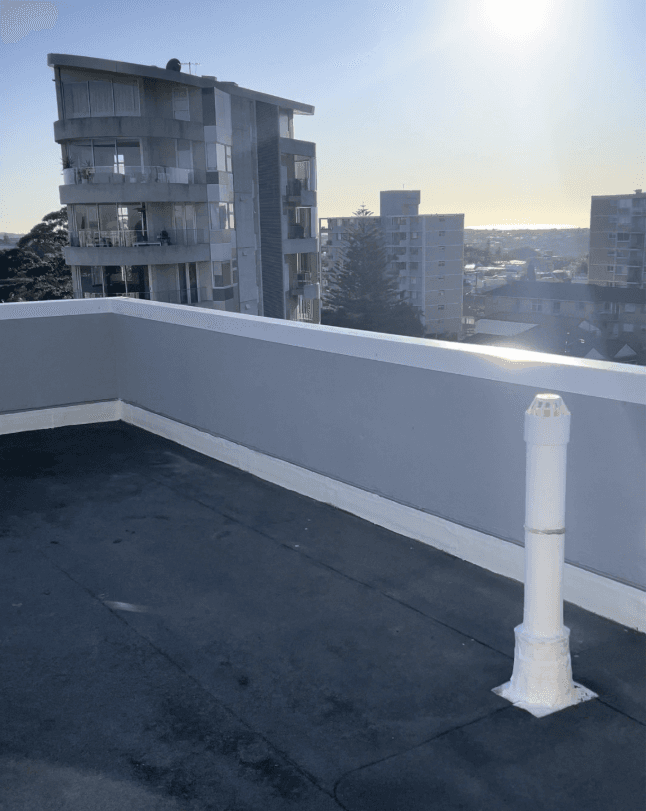 Waterproofed parapet wall with sealed capping at Bondi Junction
